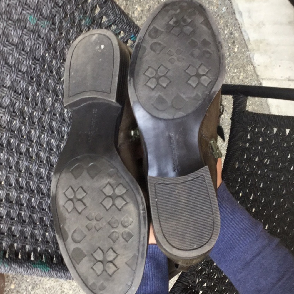 Naturalized olive green leather boots travel office Easter brunch equestrian - Picture 12 of 12